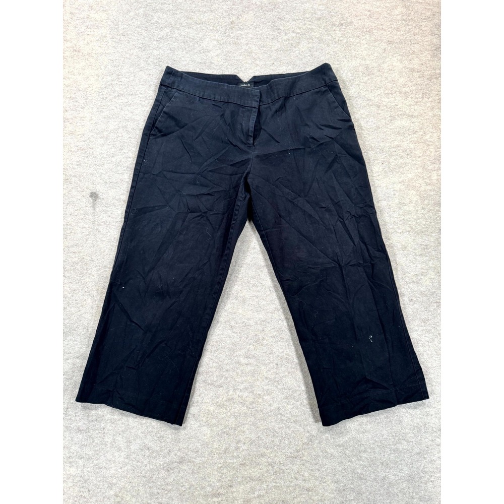 Attention Cropped Dress Pants Womens 10 Navy Modern Fit Cotton Stretch Formal